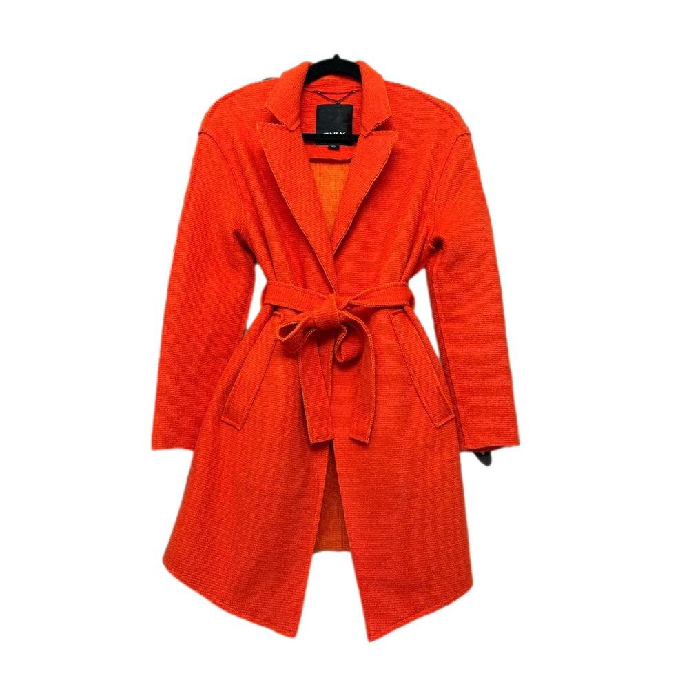 Only Vibrant Orange Wool Belted Coat - Picture 2 of 5